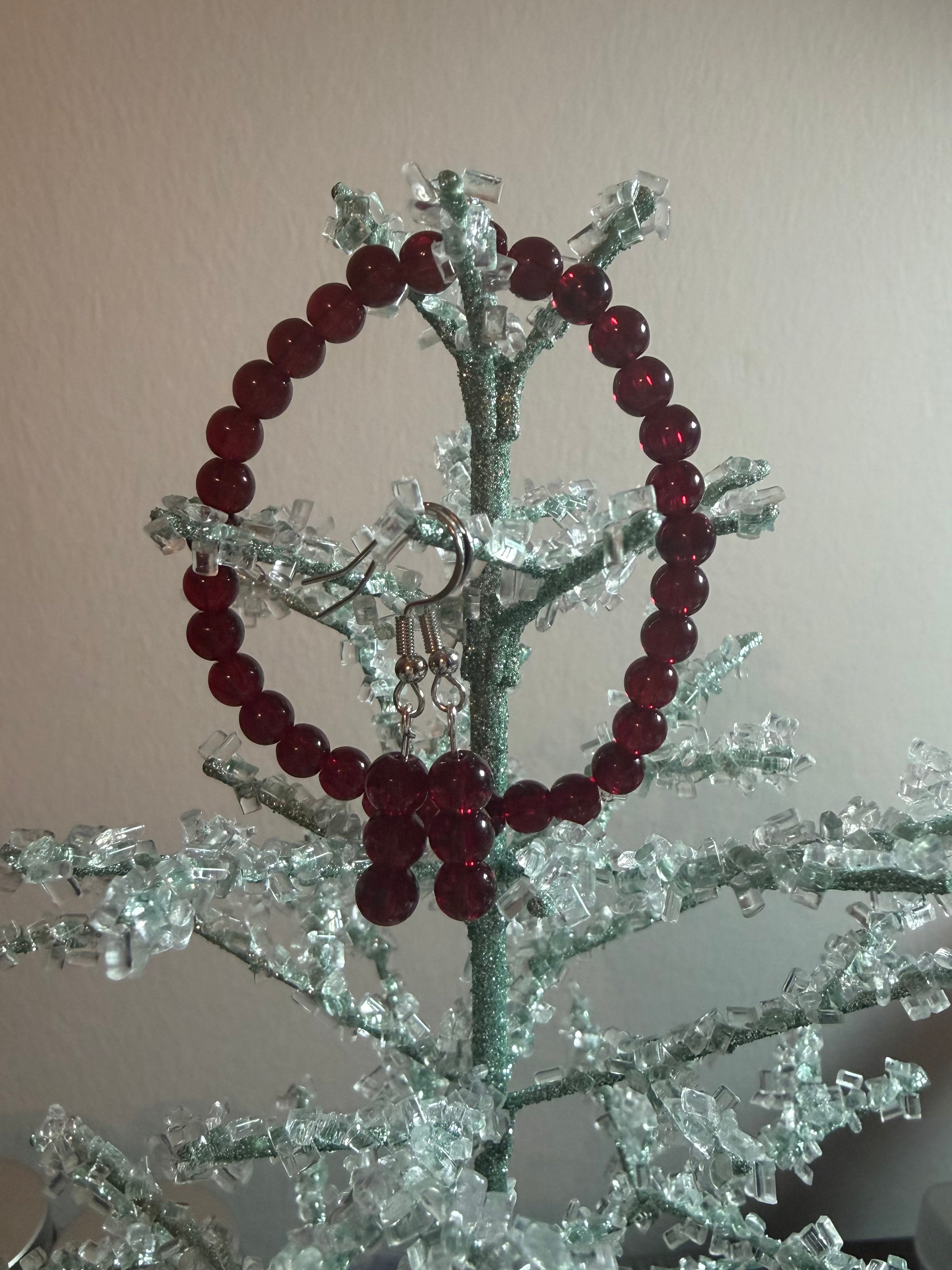 Garnet Bracelet and Earrings