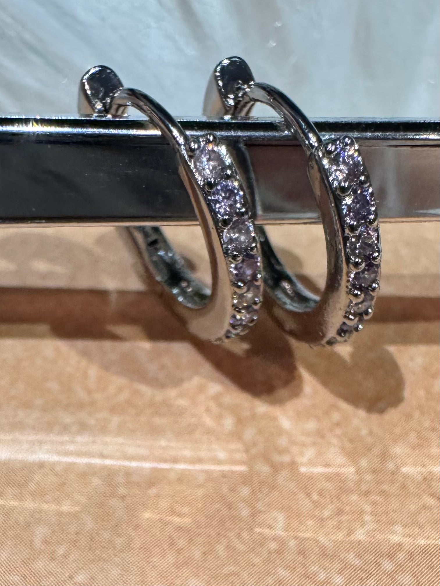 Kids Crystal Huggie Hoop Earrings