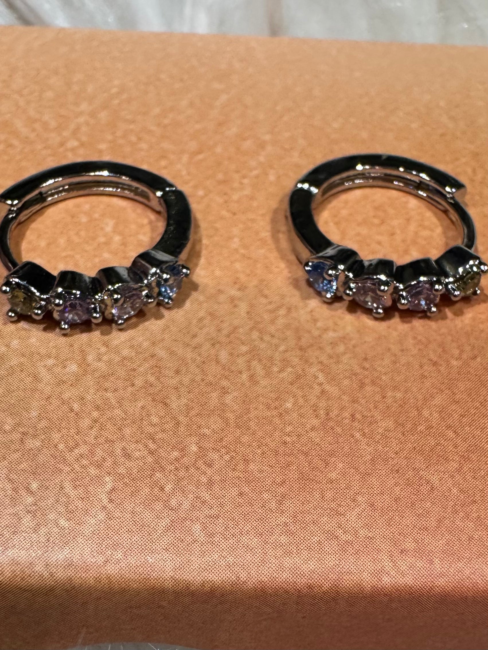 Kids Crystal Huggie Hoop Earrings