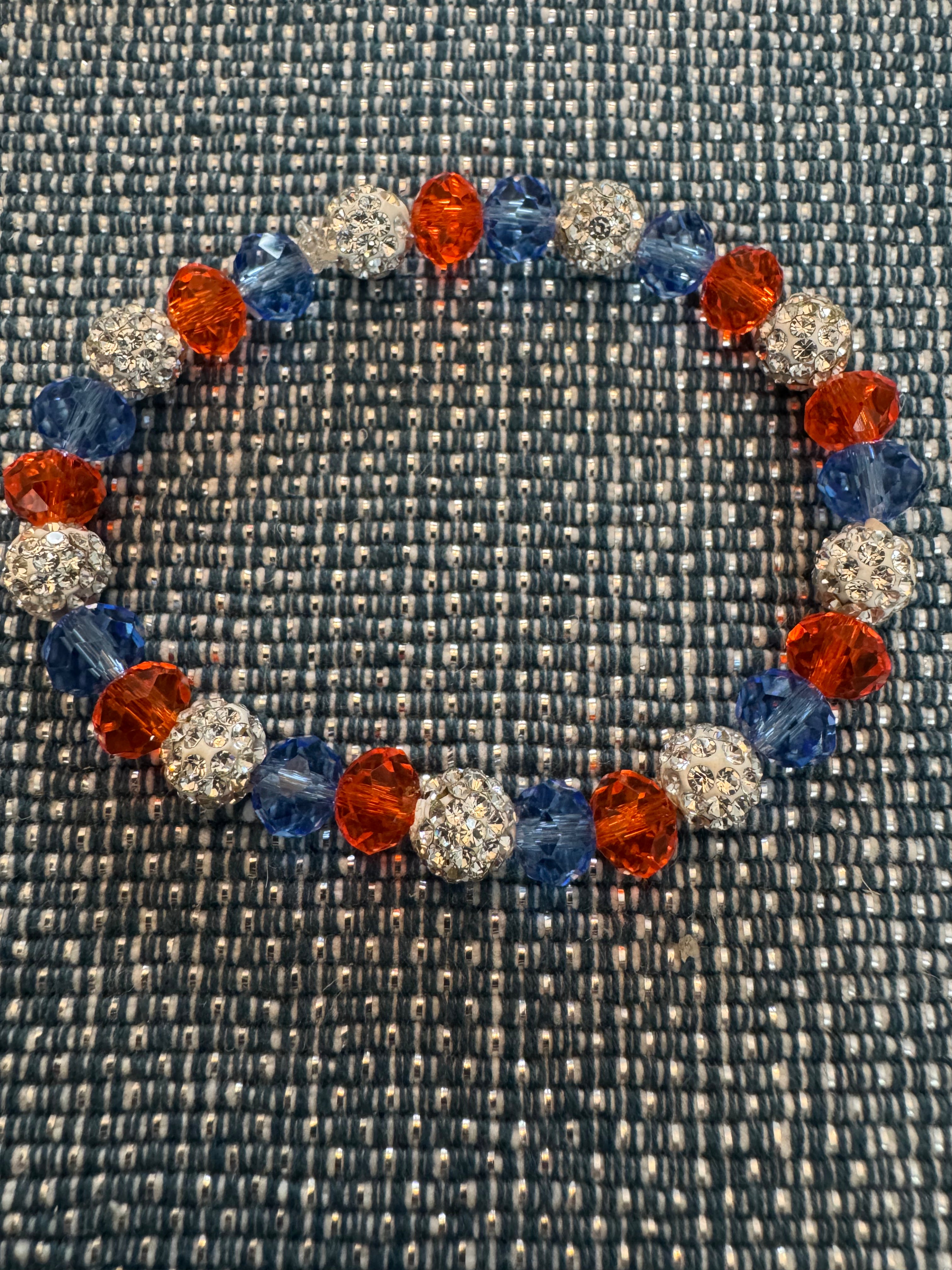 Chicago Bears Crystal and Clay Bead Bracelet