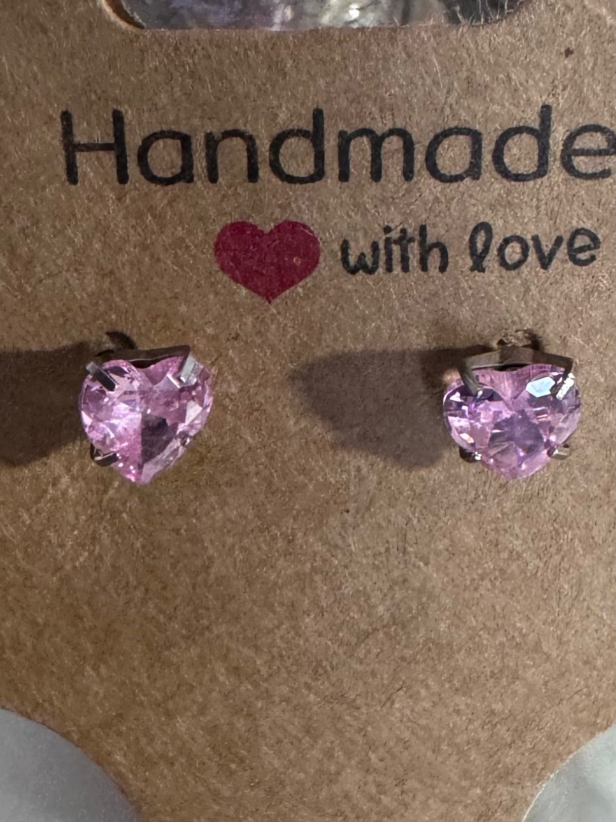 Kids Screw Back Pink Stud Earrings
