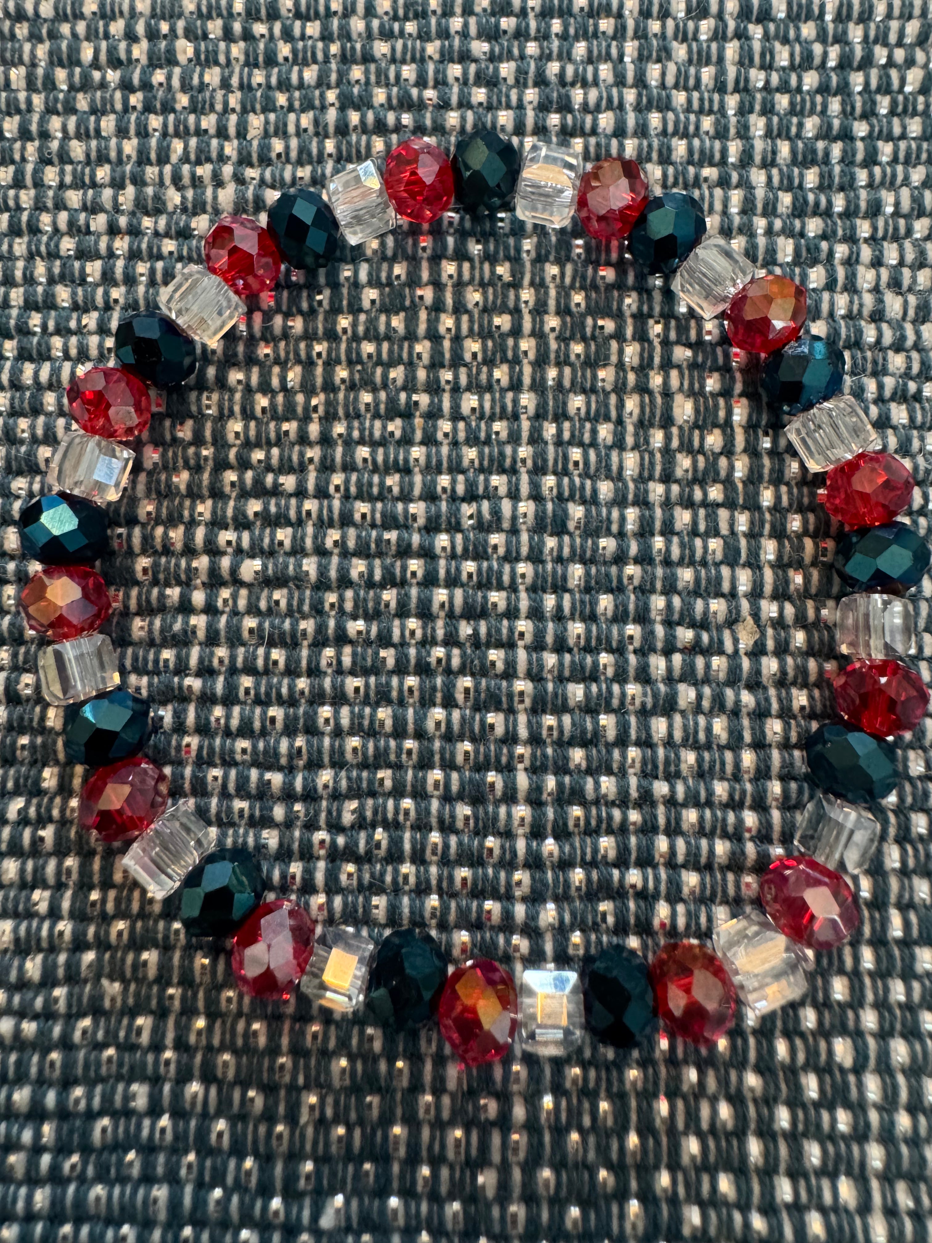 Crystal Red,White and Blue Bracelet
