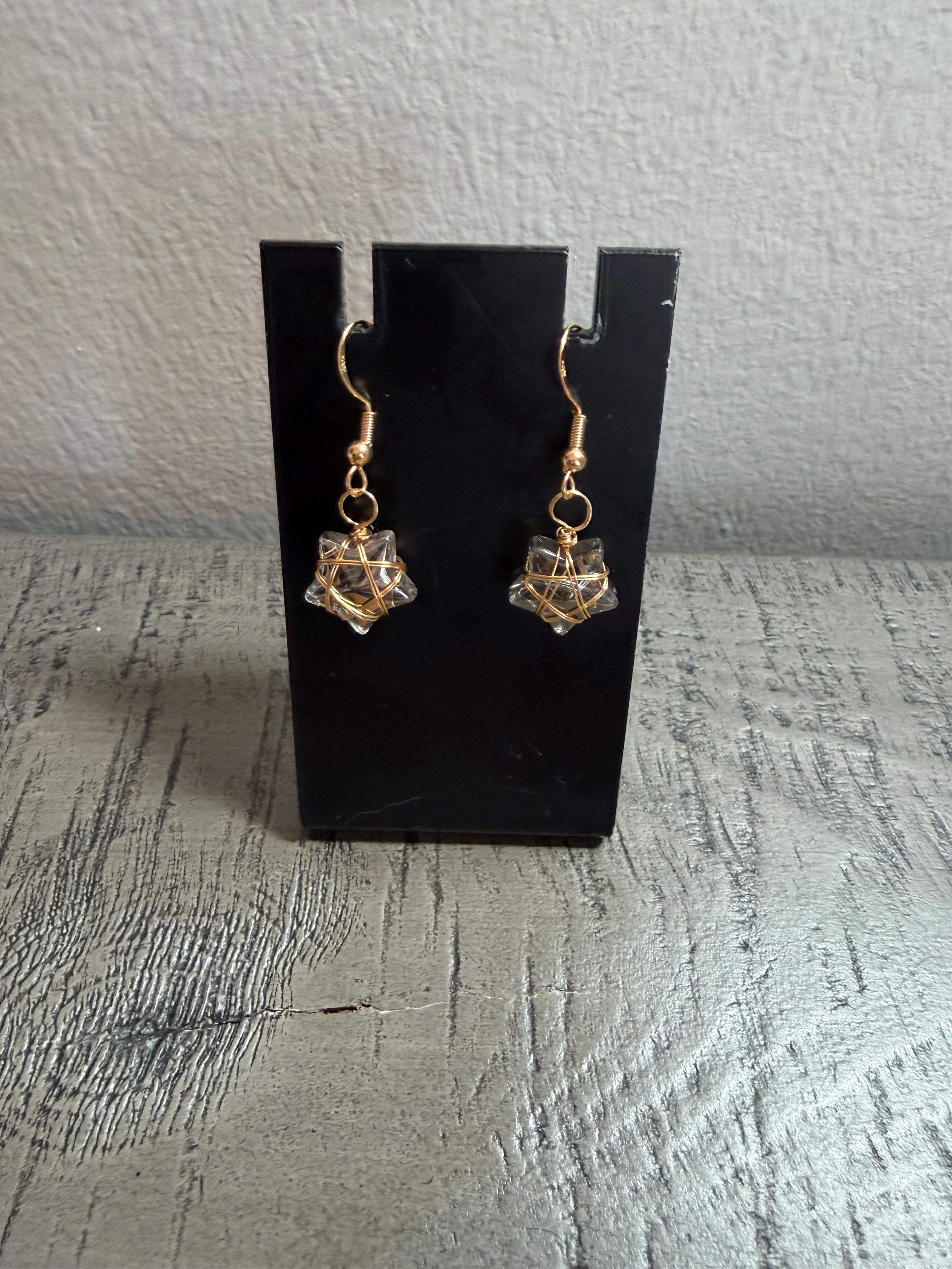 Gold Star Silver Wrapped  Earring