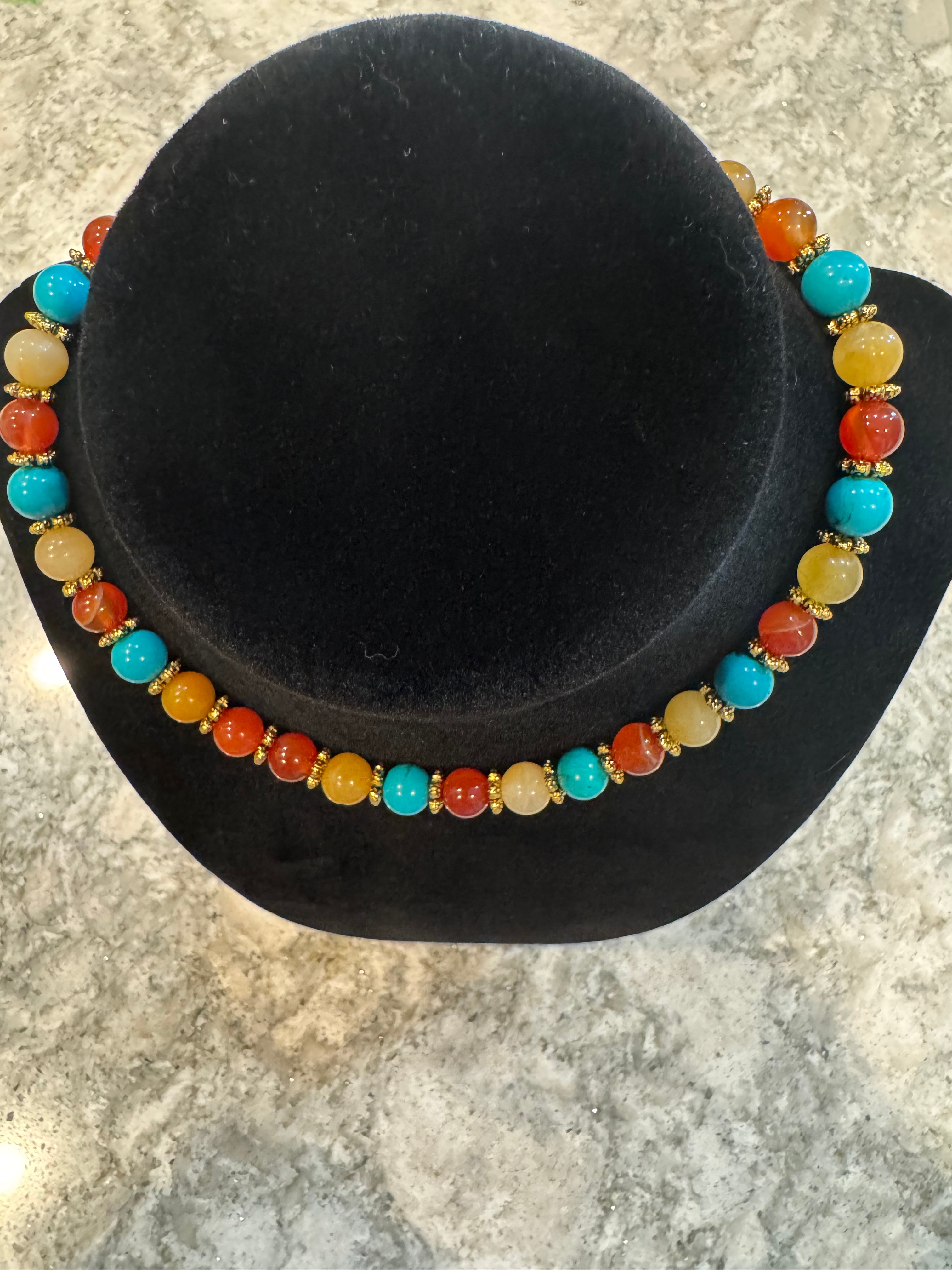 Dyed Multicolored Choker Necklace