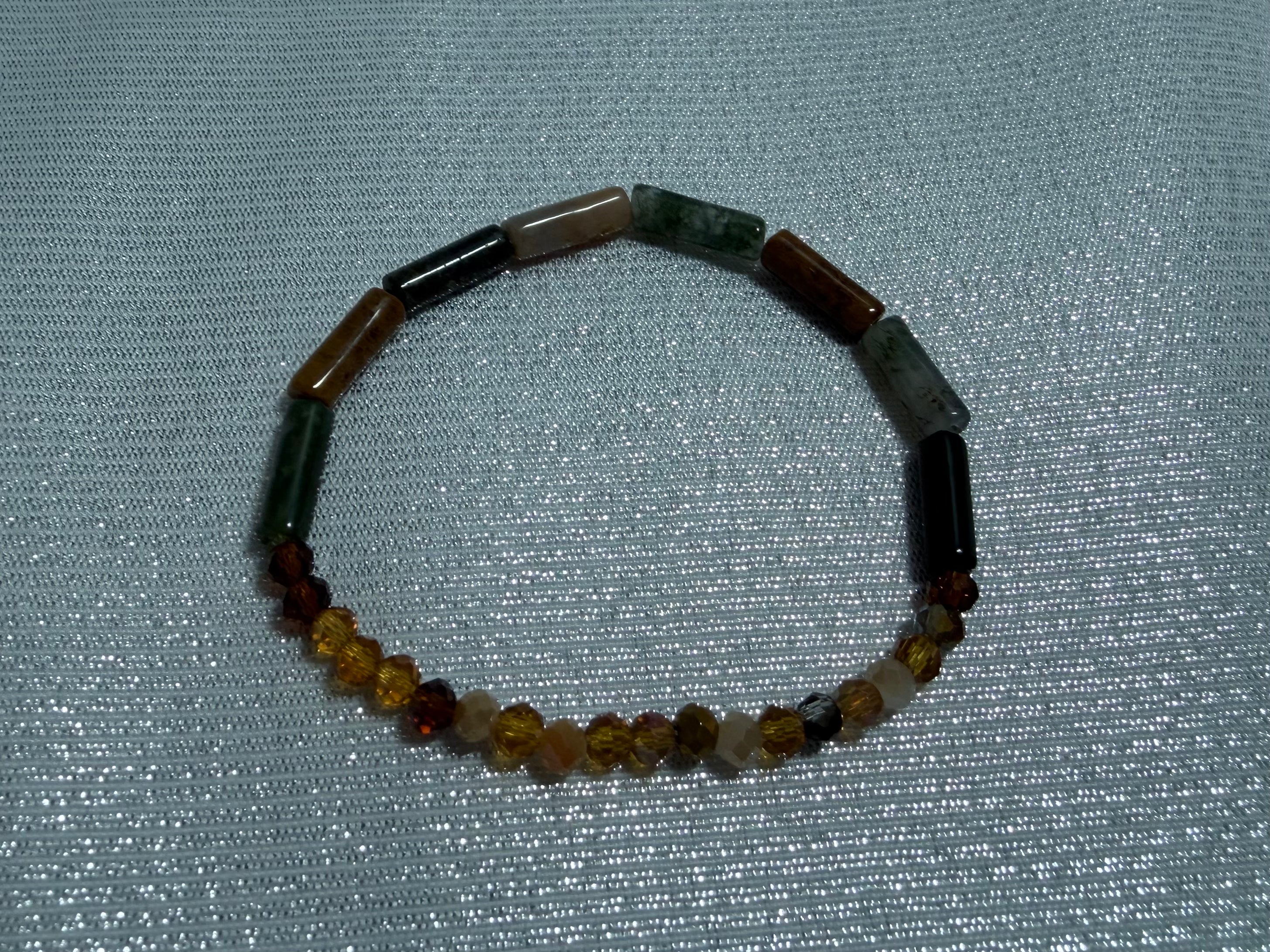 Indian tubal agate with Crystal beads