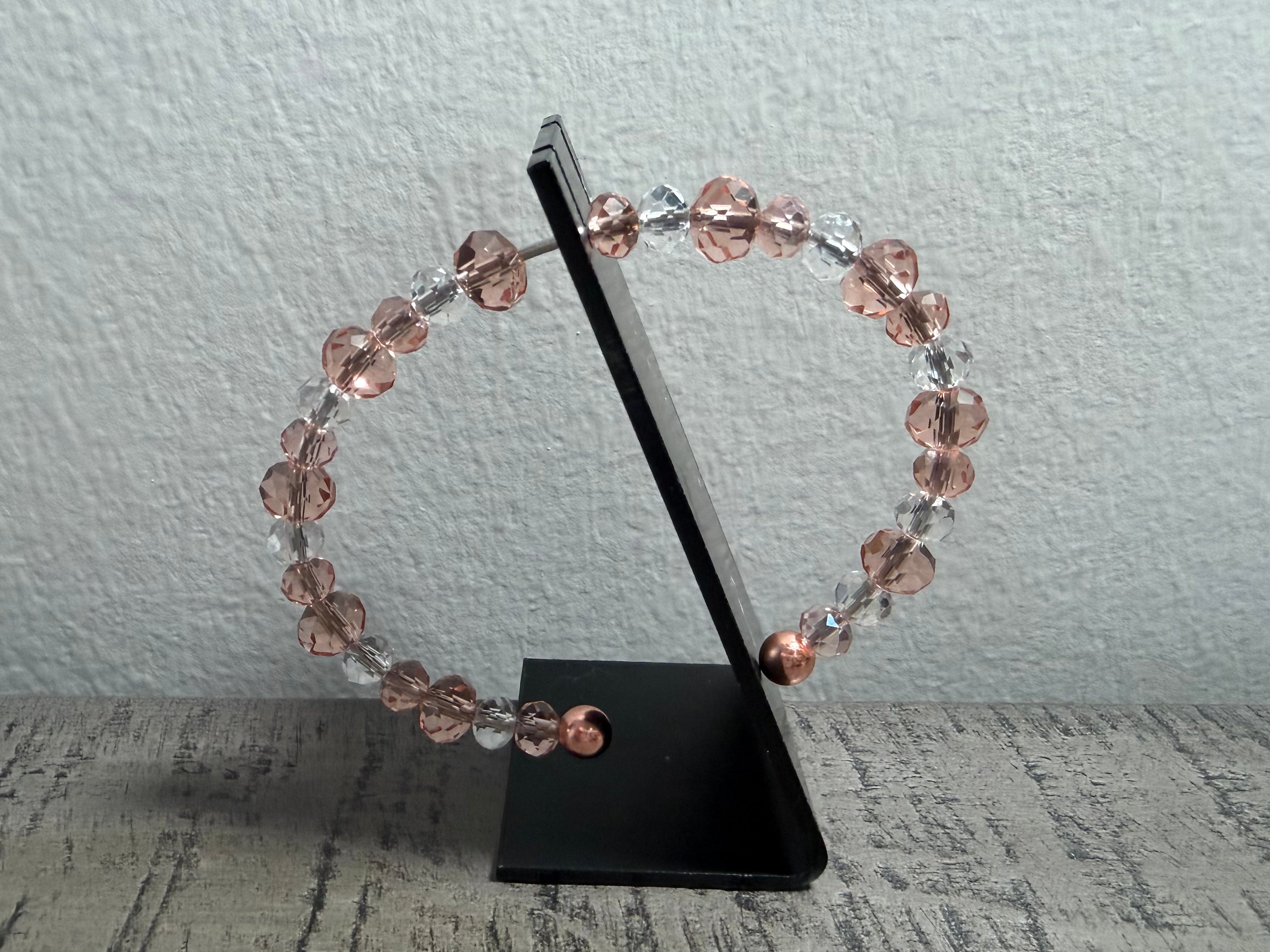 Rose gold with crystal beads