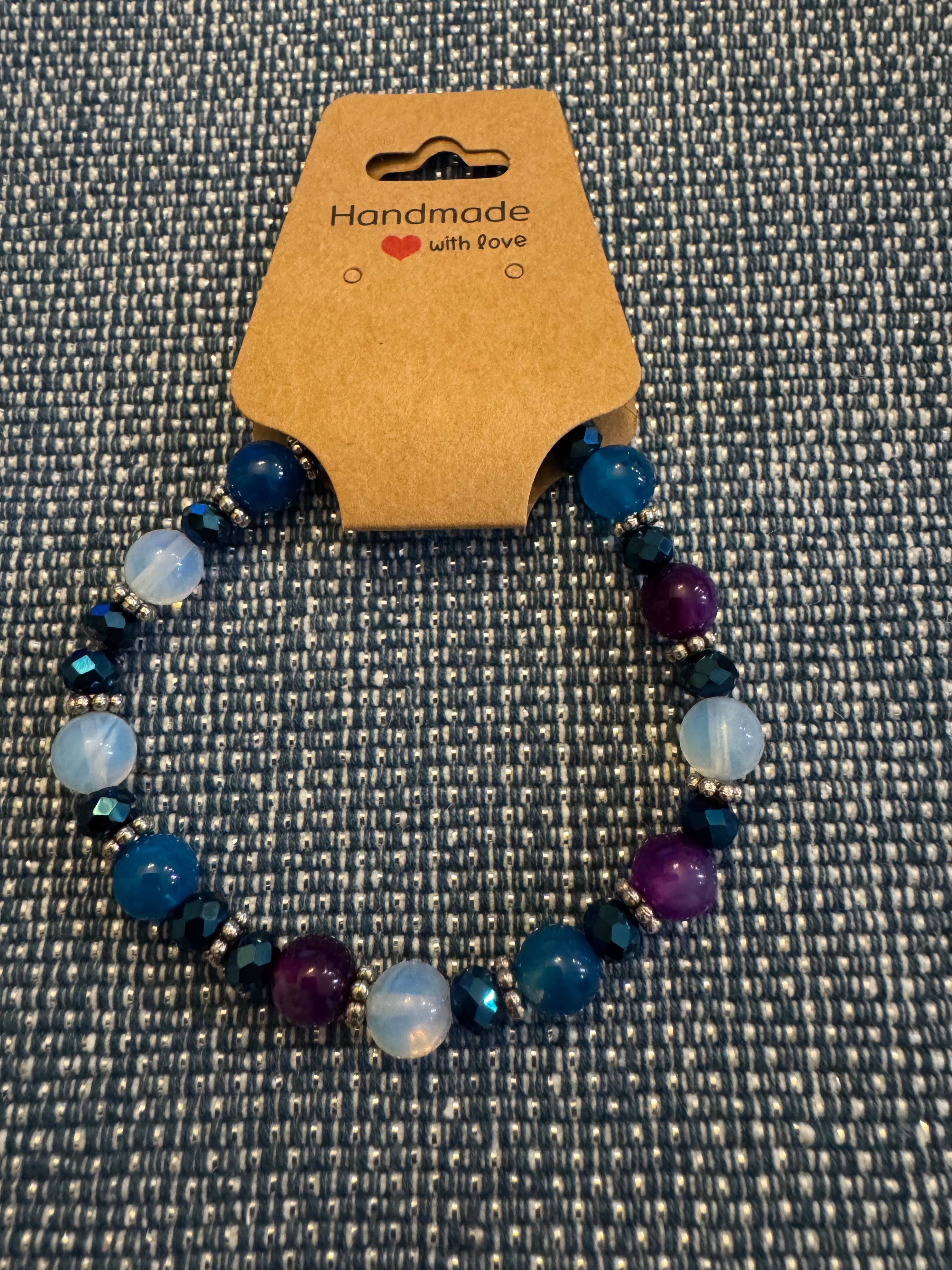 Dyed Agates Blue,Purple and White