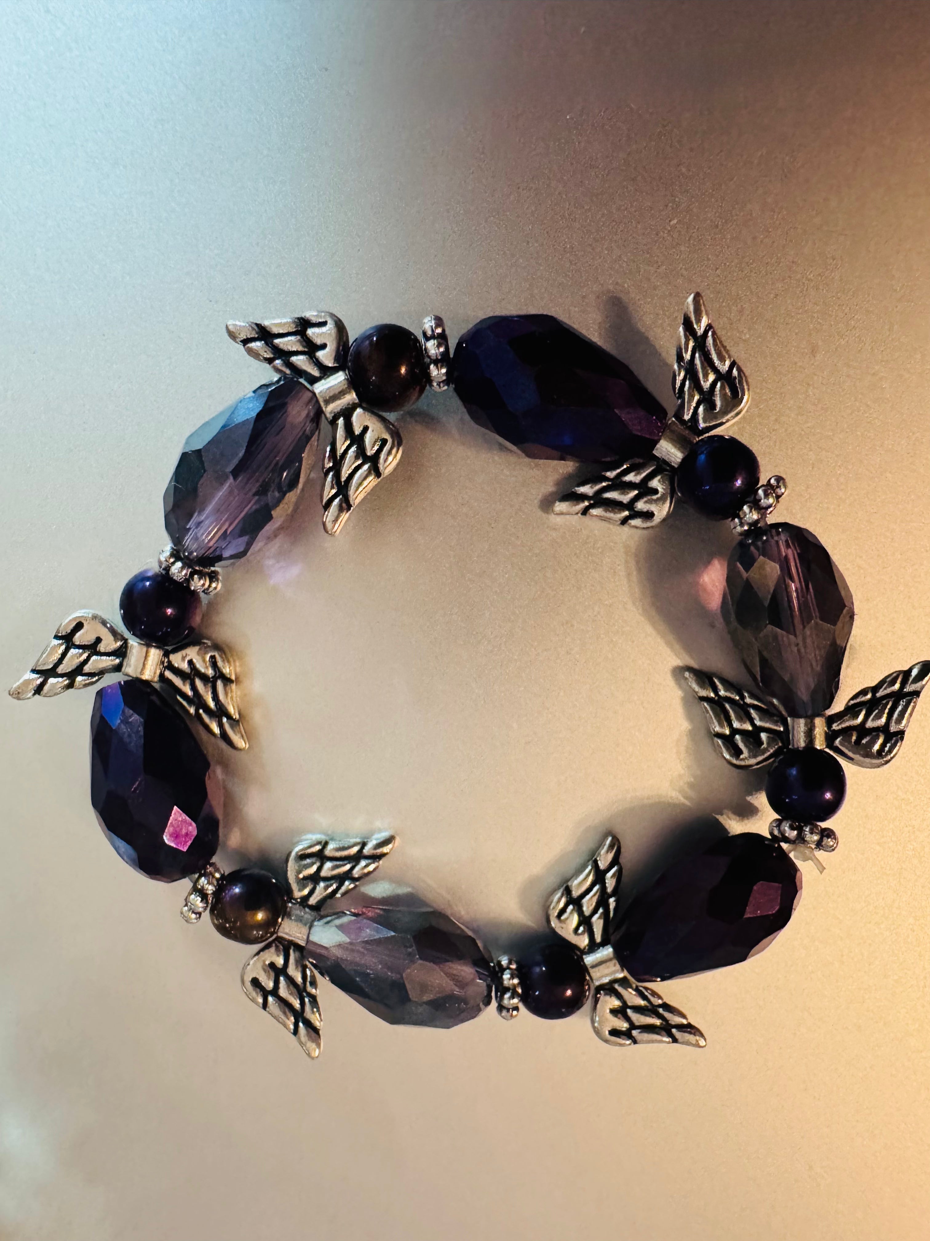 Purple Iridescent Angel Bracelet